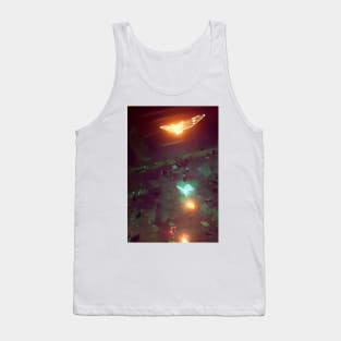 Cute Big Butterflies Lights Night Landscape Tank Top